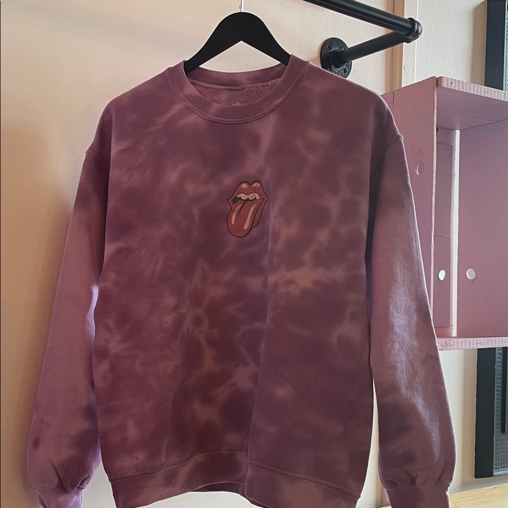 The Rolling Stones Purple Tie-Dye Sweatshirt
